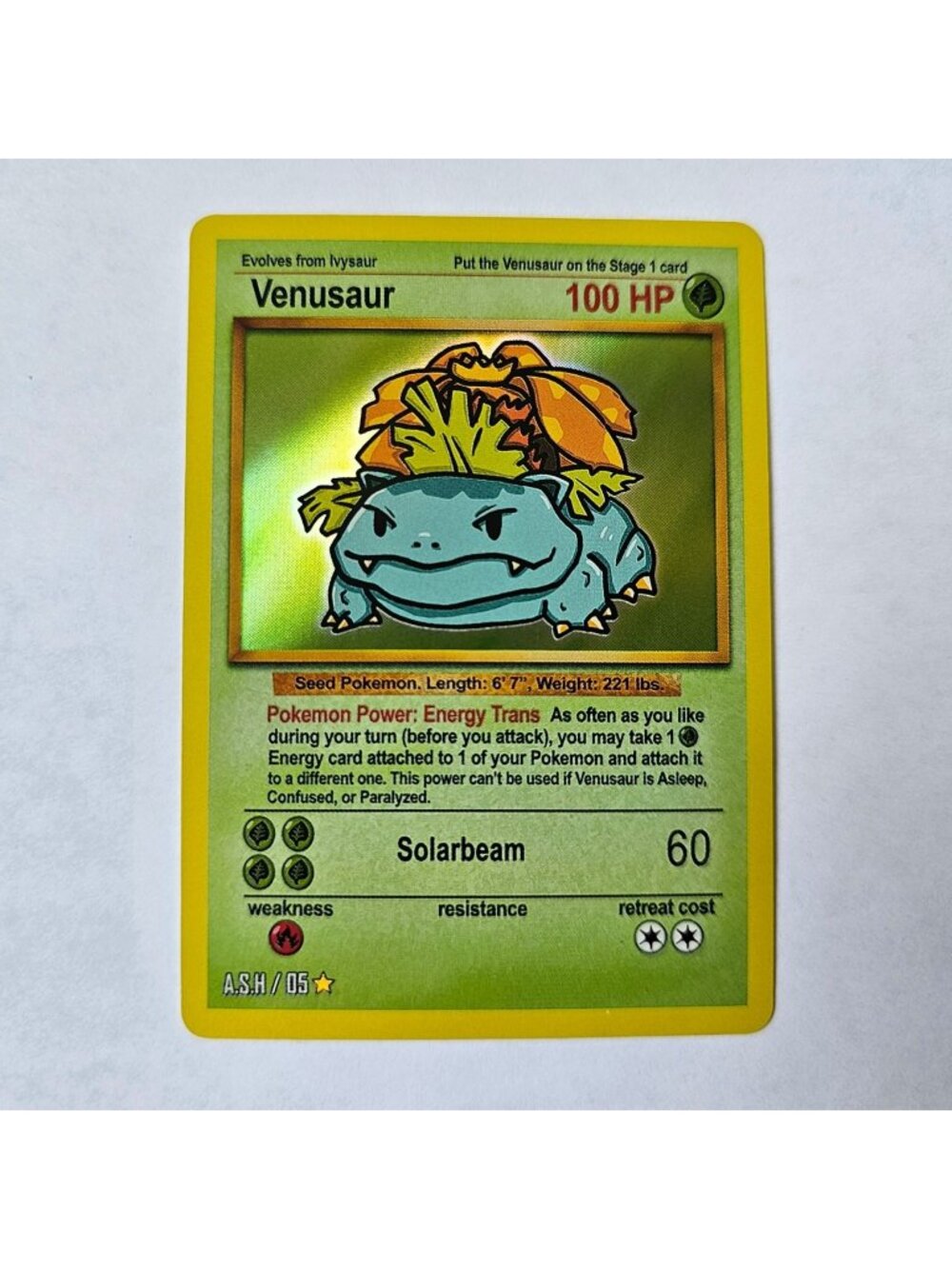 Venusaur After Skool Hobby AfterSkoolHobby Series 1 A.S.H / 05 Holo Foil Card
